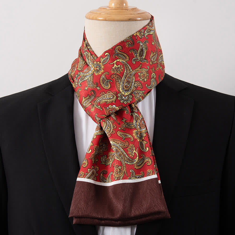 Écharpe Ascot fine pour homme, aspect soie, idéale pour les affaires. - Style n° 6 - image 6