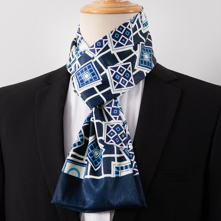Écharpe Ascot fine pour homme, aspect soie, idéale pour les affaires. - Style n° 14 - image 14