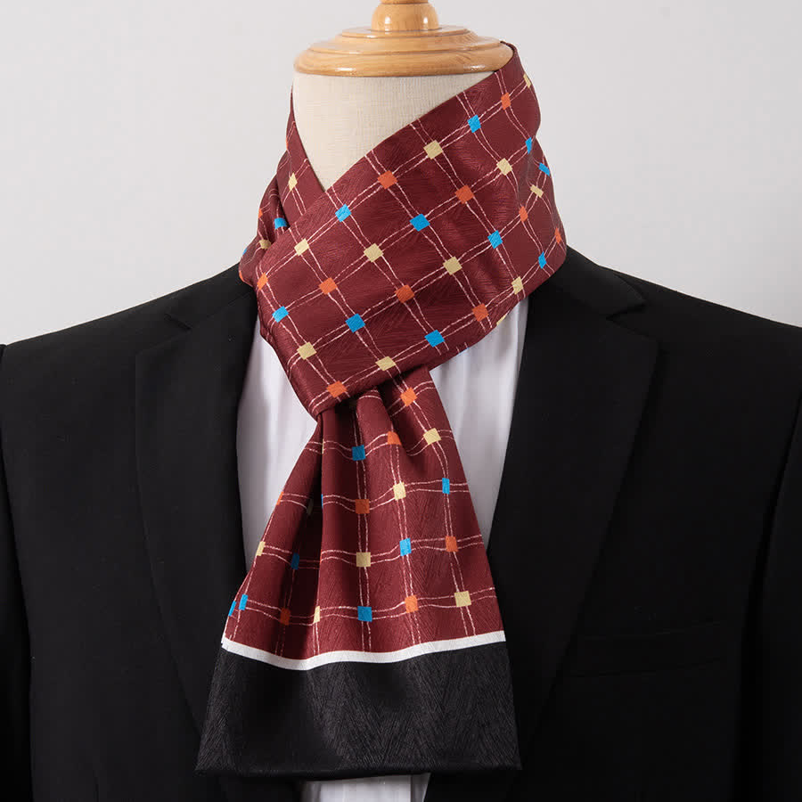 Écharpe Ascot fine pour homme, aspect soie, idéale pour les affaires. - Style n° 10 - image 10