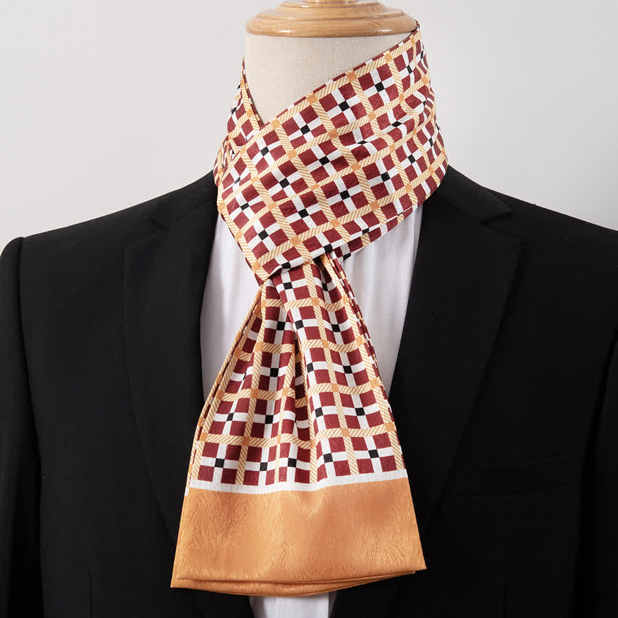 Écharpe Ascot fine pour homme, aspect soie, idéale pour les affaires. - Style n° 11 - image 11