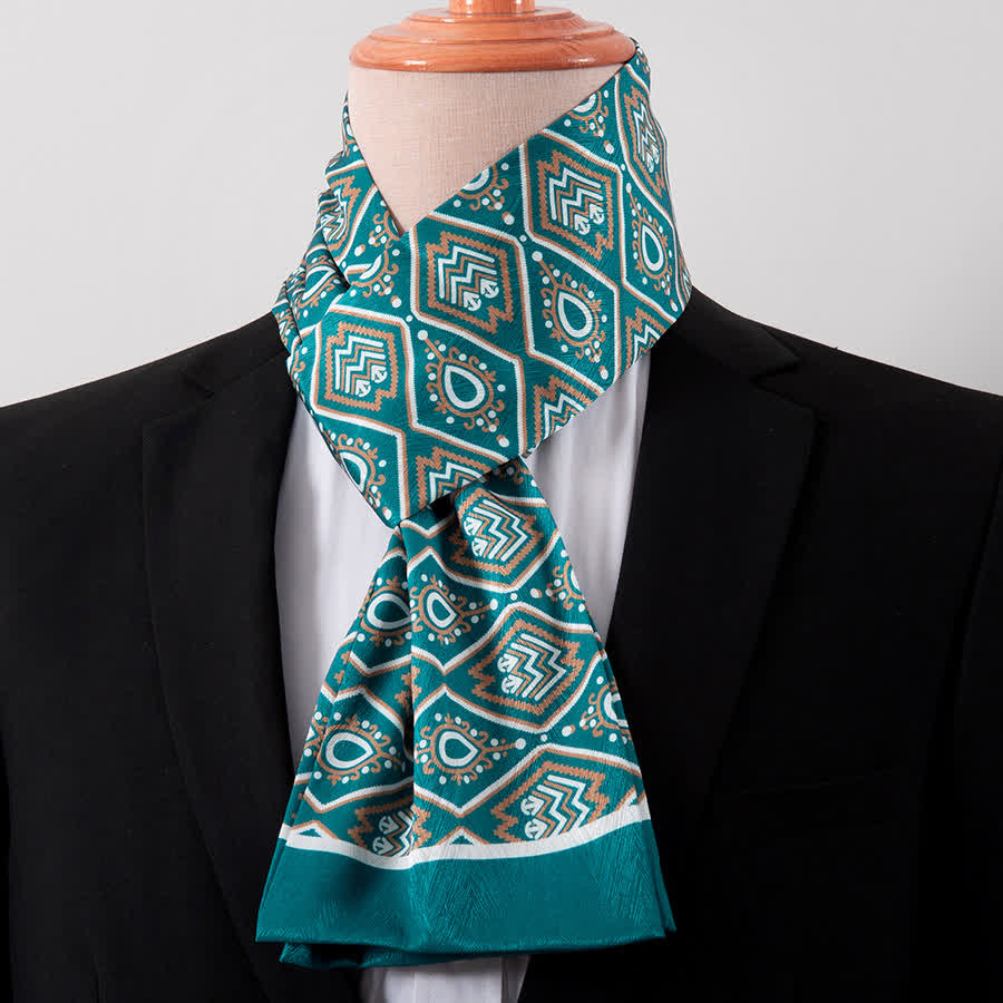 Écharpe Ascot fine pour homme, aspect soie, idéale pour les affaires. - Style n° 1 - image 0