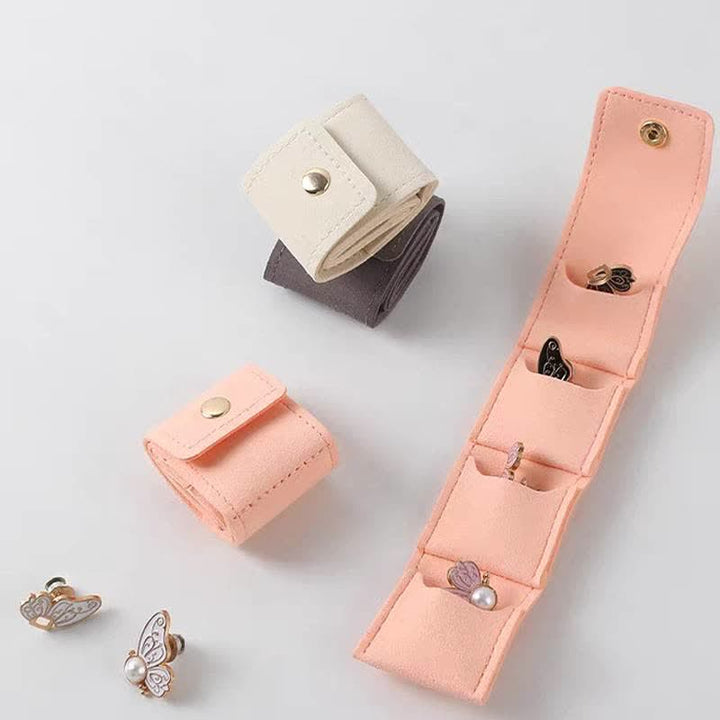 Boîte à bijoux de voyage pliable et portable à 4 compartiments - image 3