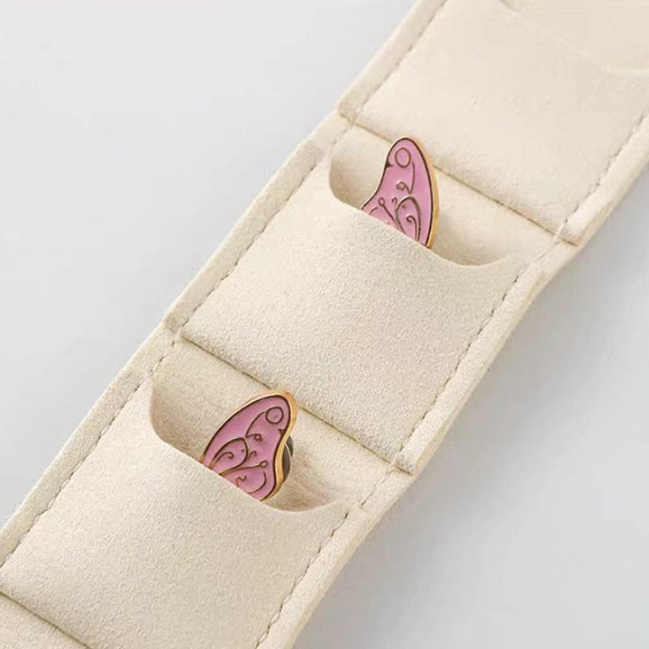 Boîte à bijoux de voyage pliable et portable à 4 compartiments - image 1