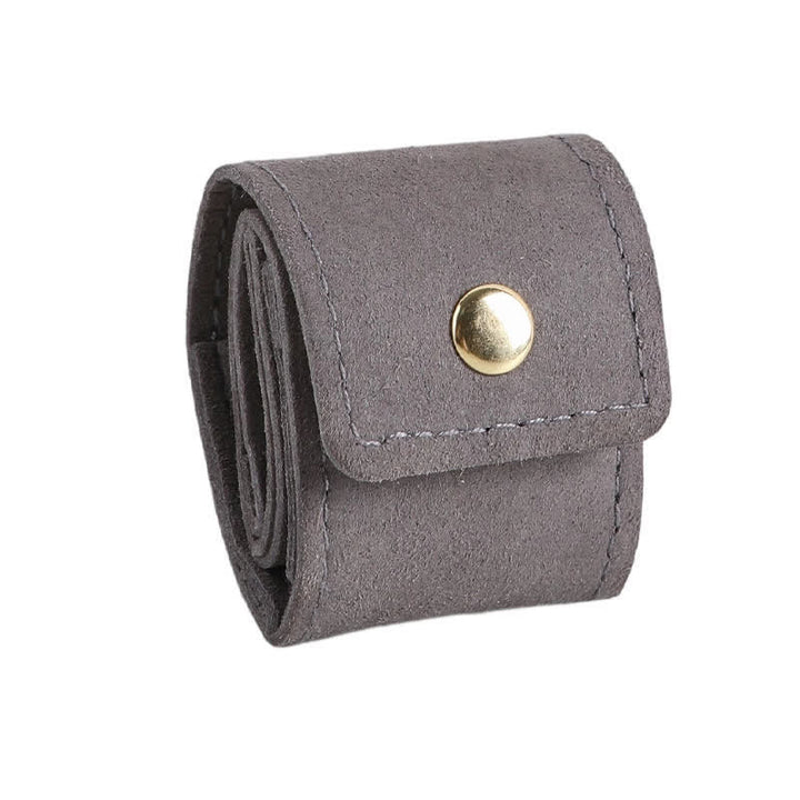 Boîte à bijoux de voyage pliable et portable à 4 compartiments - Microfibre grise - image 8