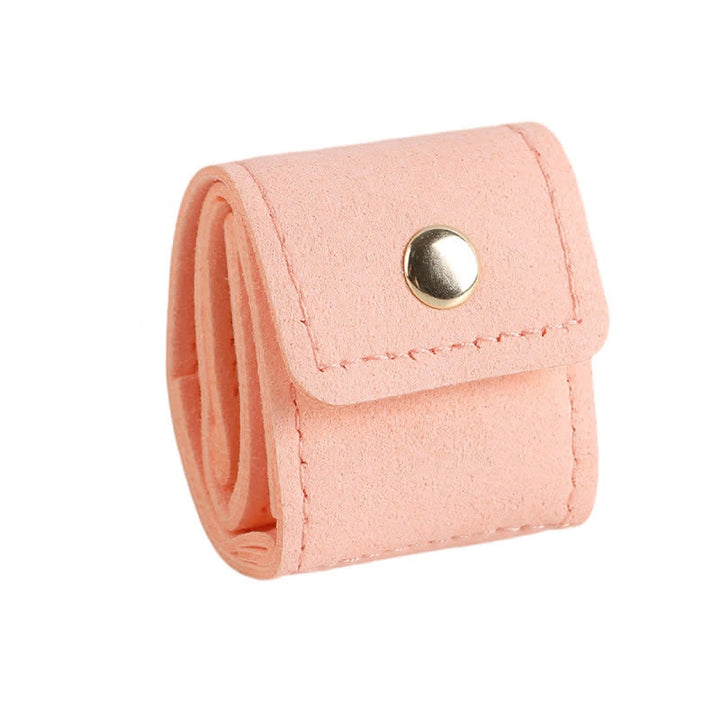 Boîte à bijoux de voyage pliable et portable à 4 compartiments - microfibre rose - image 2