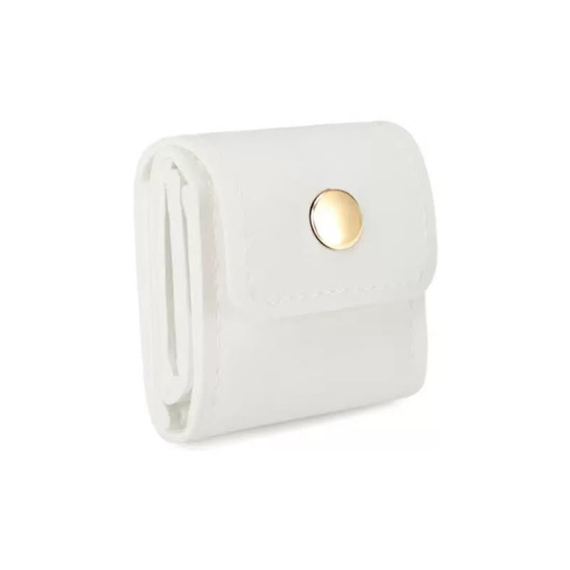 Boîte à bijoux de voyage pliable et portable à 4 compartiments - Cuir PU blanc - image 14