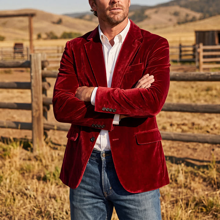 Costume de cérémonie en velours pour homme, style gentleman, idéal pour un mariage ou un bal de promo. - Rouge - 4XL - image 5