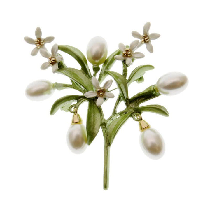 Broche botanique pour jardin féerique « Le langage des fleurs » - Citron et grosse perle - image 8