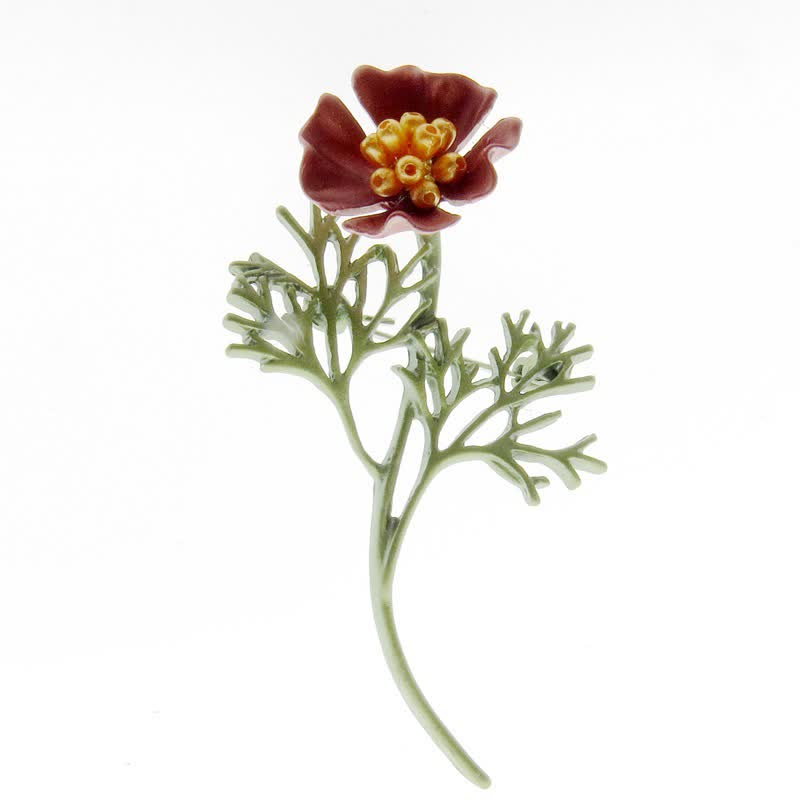 Broche botanique pour jardin féerique « Le langage des fleurs » - Pavot - image 3