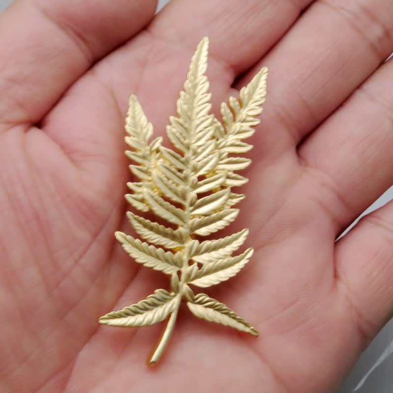 Broche botanique pour jardin féerique « Le langage des fleurs » - Fougère dorée - image 15