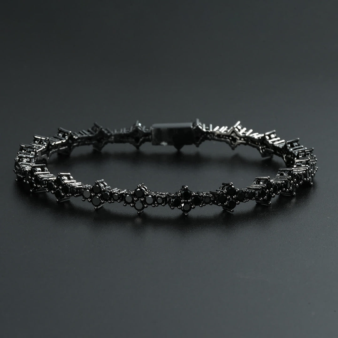 Bracelet à maillons en zircon cubique Starlight avec motif trèfle - image 2