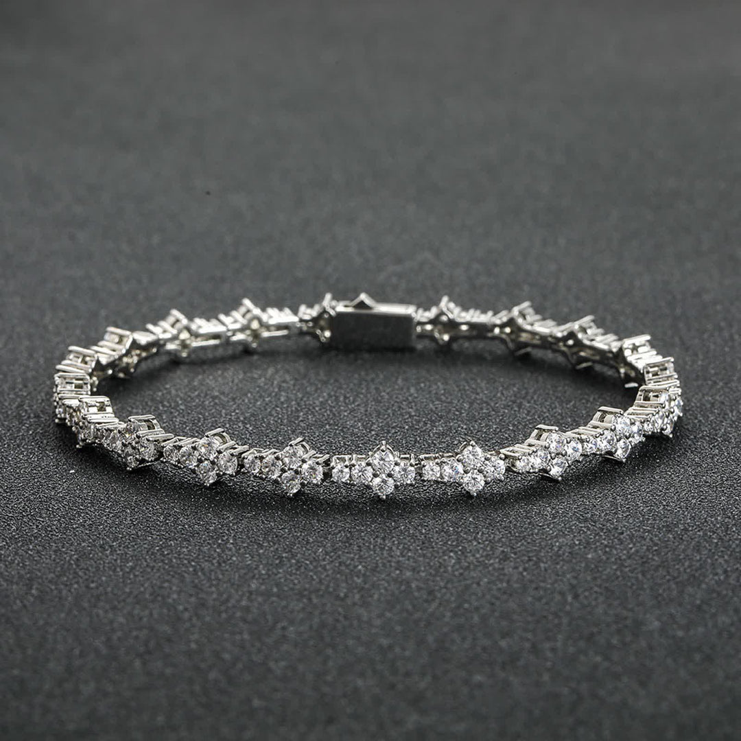 Bracelet à maillons en zircon cubique Starlight avec motif trèfle - image 9