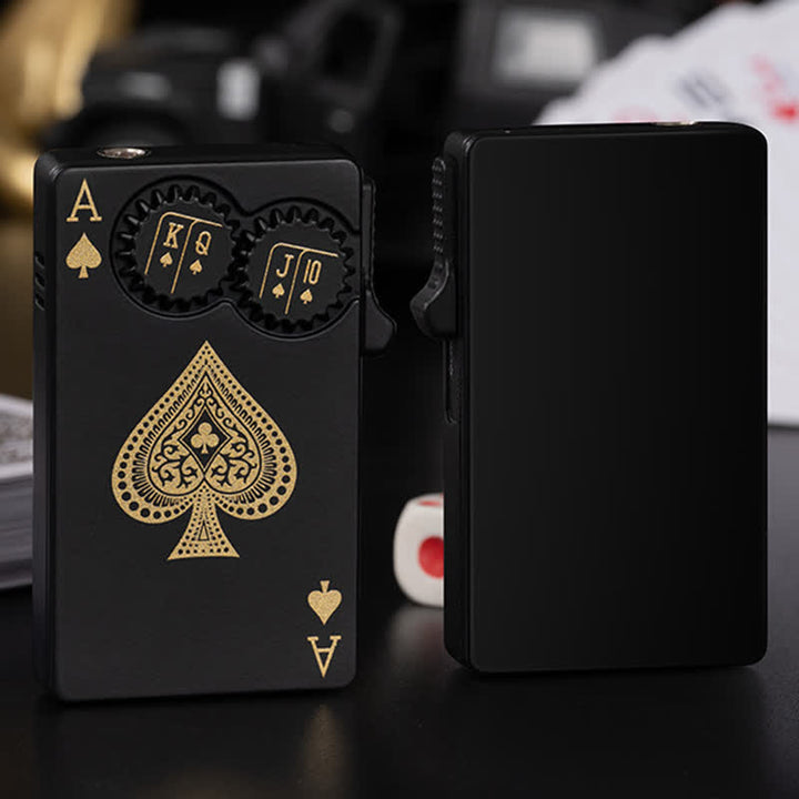 Briquet à butane Ace Of Spades avec roulettes fidget spinner - Noir - image 5