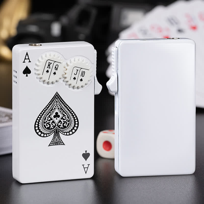 Briquet à butane Ace Of Spades avec roulettes fidget spinner - Blanc - image 1
