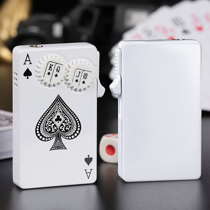 Briquet à butane Ace Of Spades avec roulettes fidget spinner - Blanc - image 1