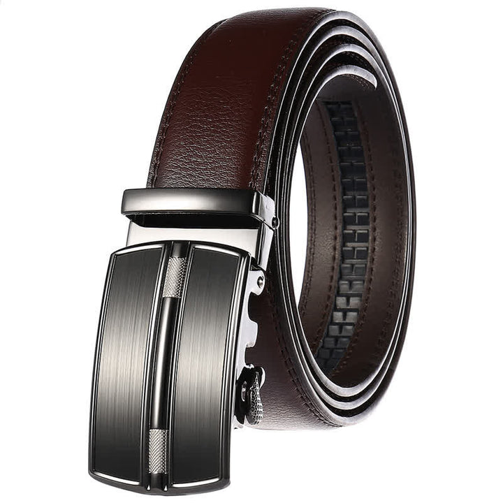 Ceinture en cuir à boucle automatique creuse simple pour homme
