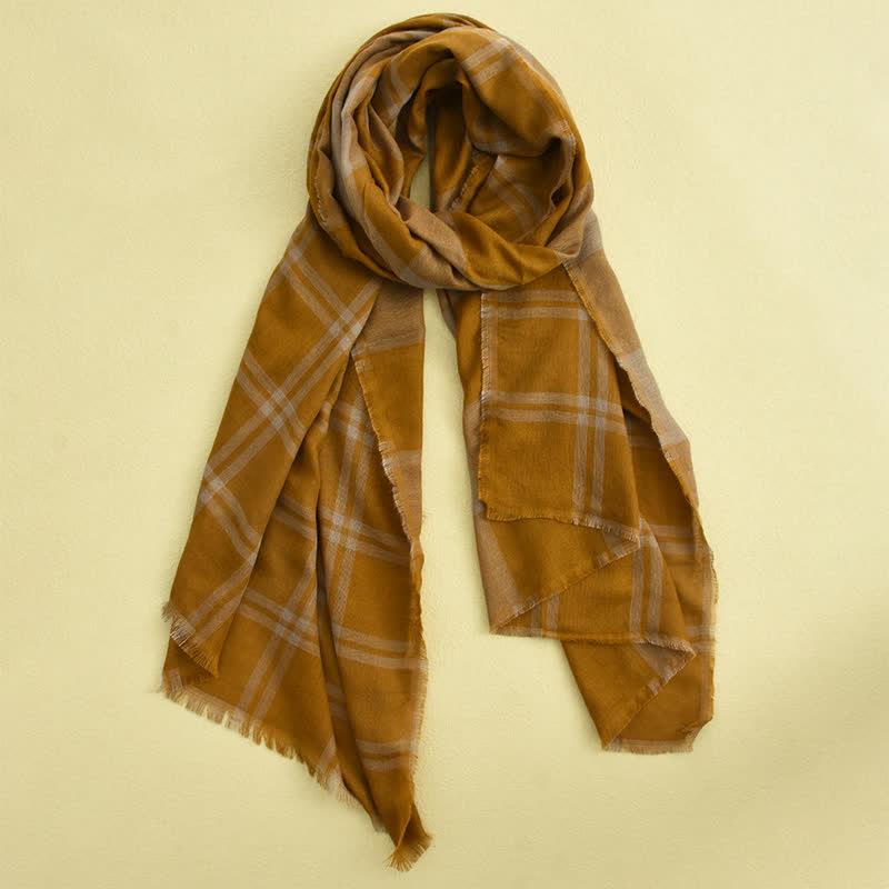 Écharpe à carreaux décontractée de style britannique pour hommes - Brun - image 9