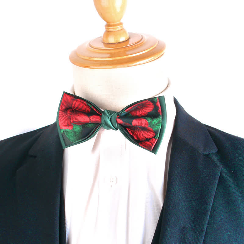 Nœud papillon élégant à motif floral et botanique pour homme