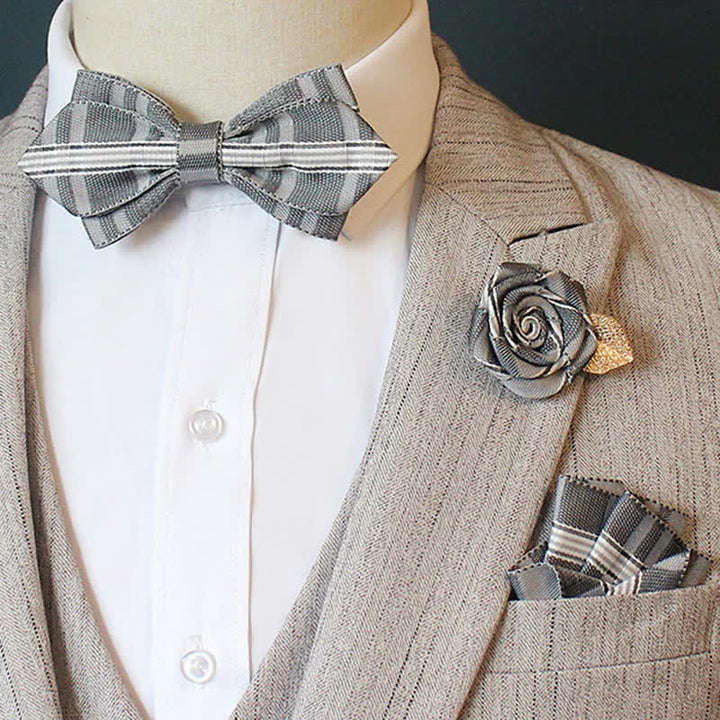 Ensemble de 3 nœuds papillon à carreaux rayés Horizon pour hommes