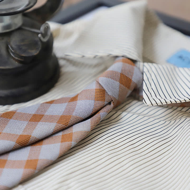 Cravate à carreaux bicolore style preppy pour homme - image 6