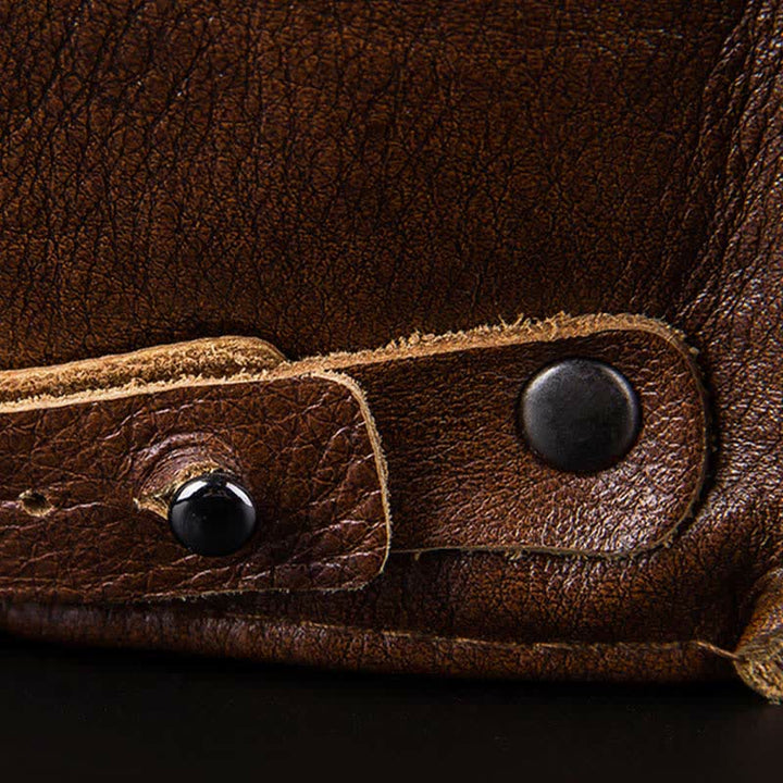 Béret octogonal littéraire en cuir véritable - image 14