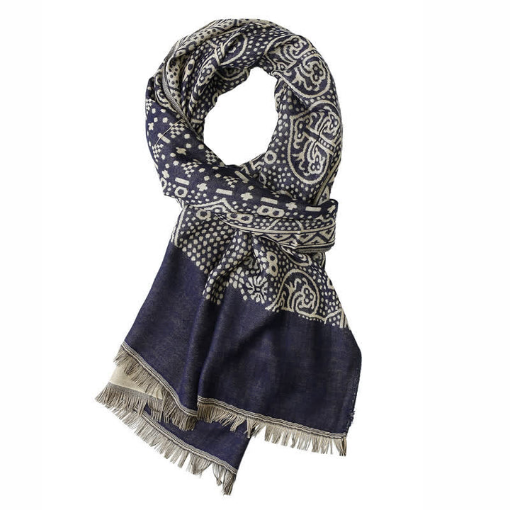 Écharpe ethnique légère en coton et lin pour homme