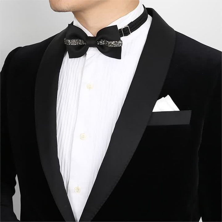 Nœud papillon de marié à chaîne brillante pour homme