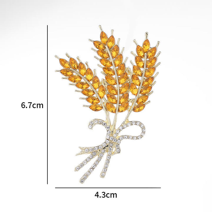Broche en forme de nœud papillon en blé brillant pour femme