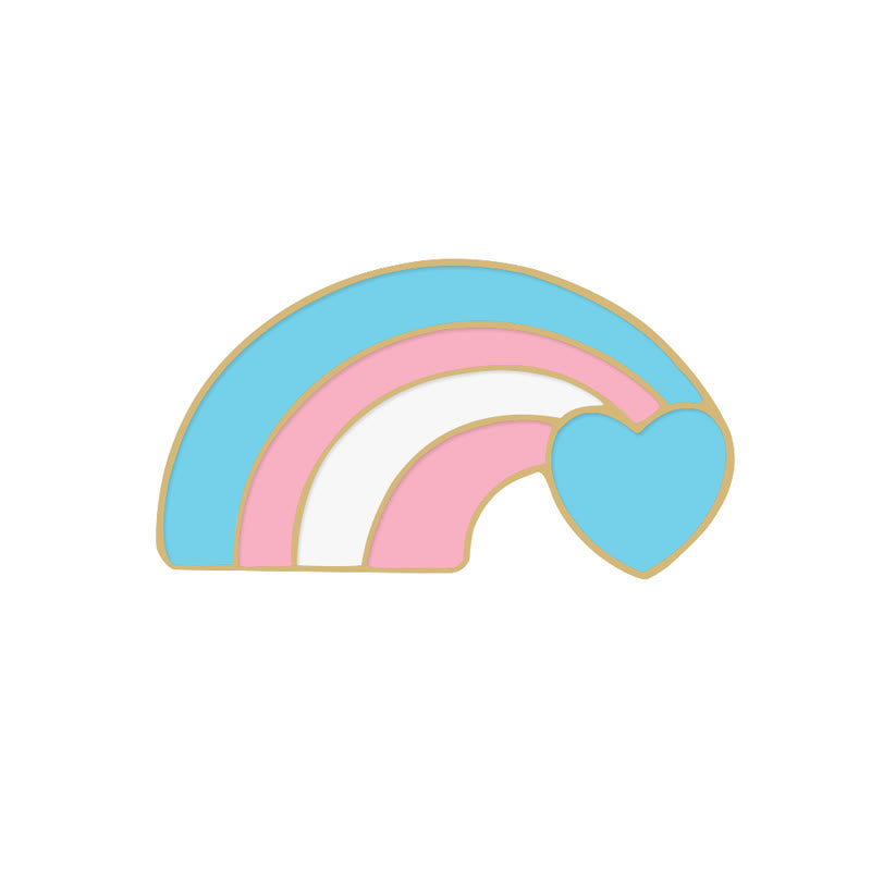 Lot de 6 broches avec drapeau arc-en-ciel rose et bleu pour la Journée de la fierté