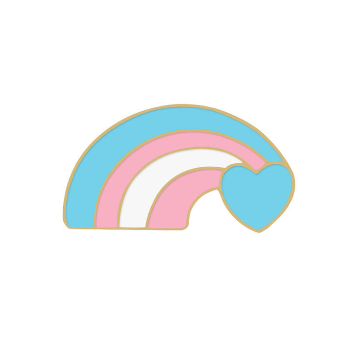 Lot de 6 broches avec drapeau arc-en-ciel rose et bleu pour la Journée de la fierté