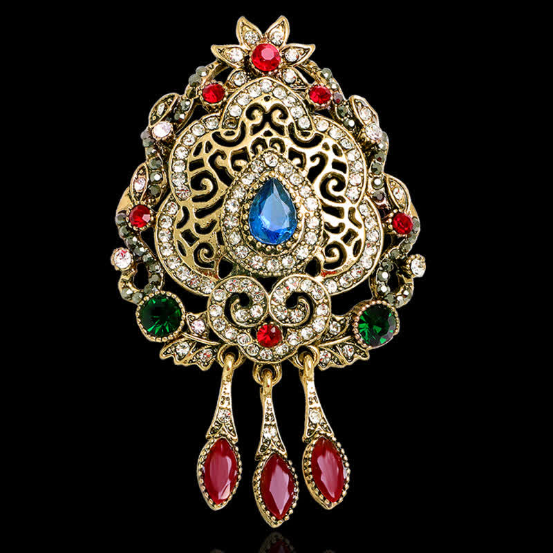 Broche goutte d'eau bohème exotique pour femme