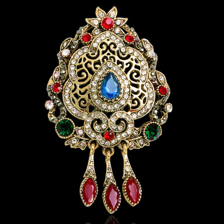 Broche goutte d'eau bohème exotique pour femme