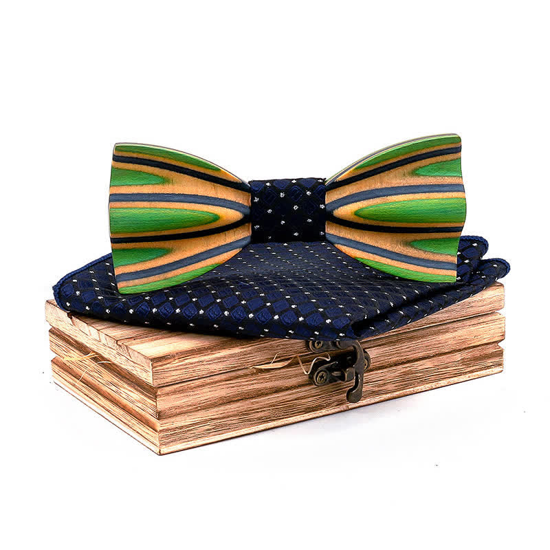 Lot de 2 nœuds papillon en bois éblouissants gravés au laser pour hommes