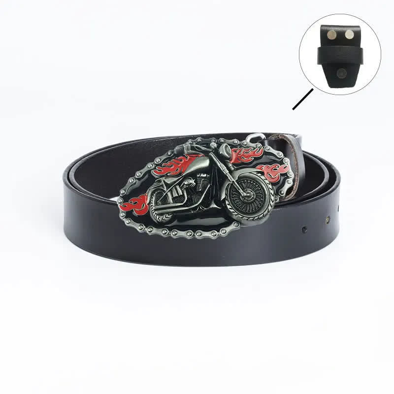 Ceinture en cuir pour moto Punk Locomotive pour homme