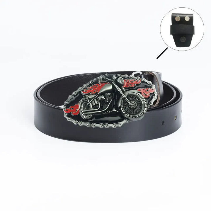 Ceinture en cuir pour moto Punk Locomotive pour homme