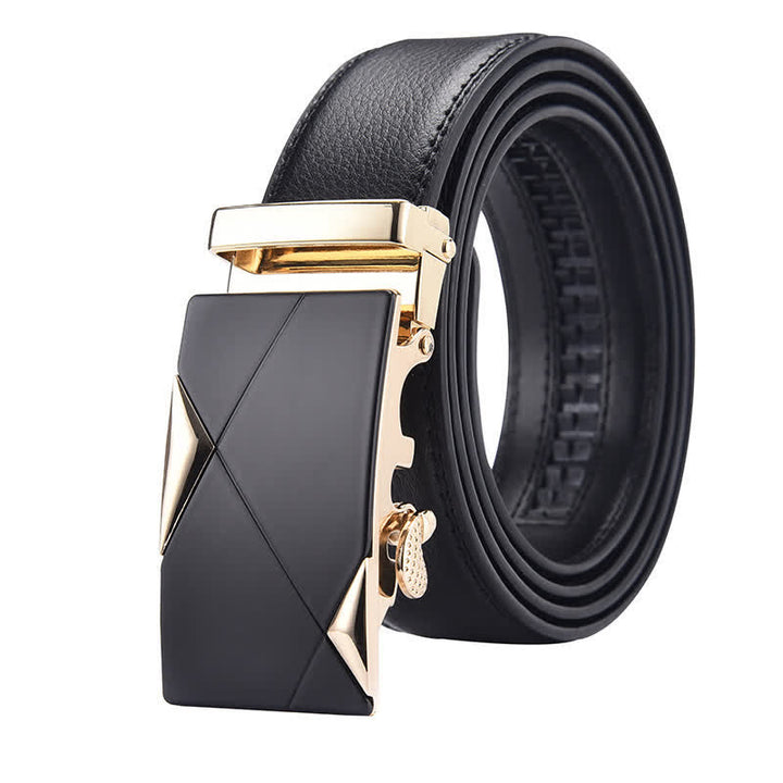 Ceinture en cuir à boucle automatique de luxe en relief pour homme
