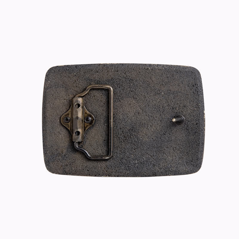 Ceinture en cuir à boucle pour homme avec motif d'aigle planant dans un ciel de rêve