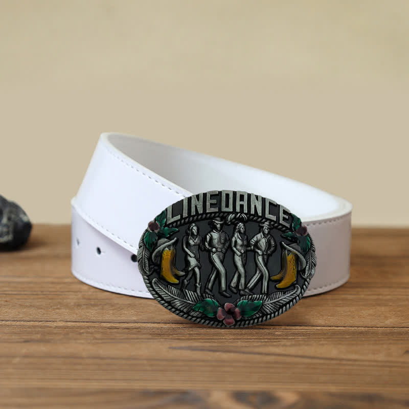 Ceinture en cuir à boucle pour danse en ligne western pour homme
