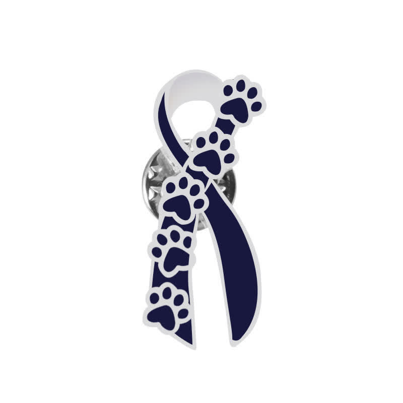 Broche en ruban avec empreinte de patte de chiot pour femme