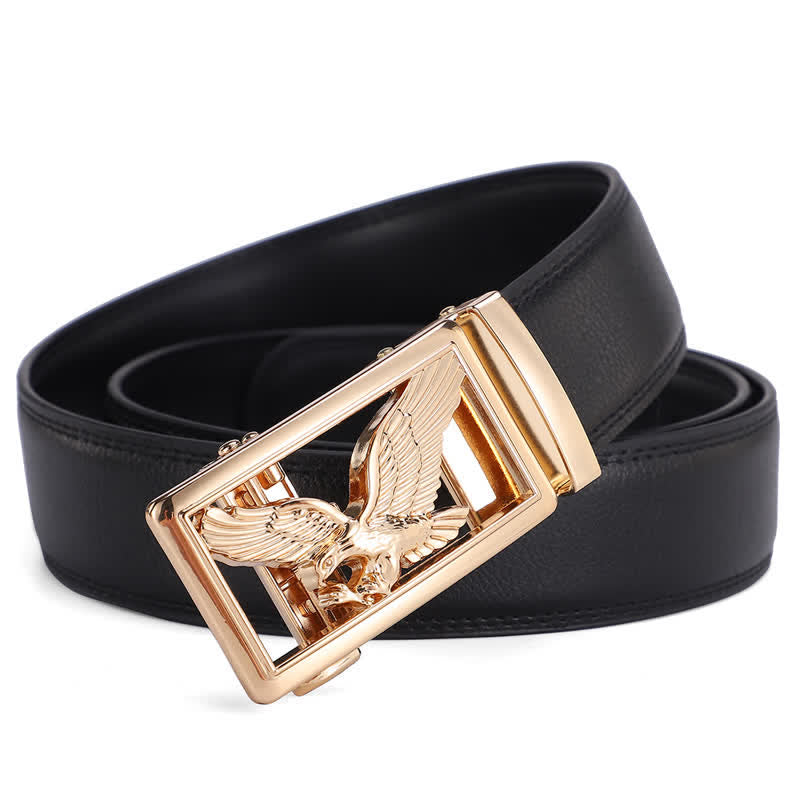 Ceinture en cuir pour homme avec décor d'aigle volant creux