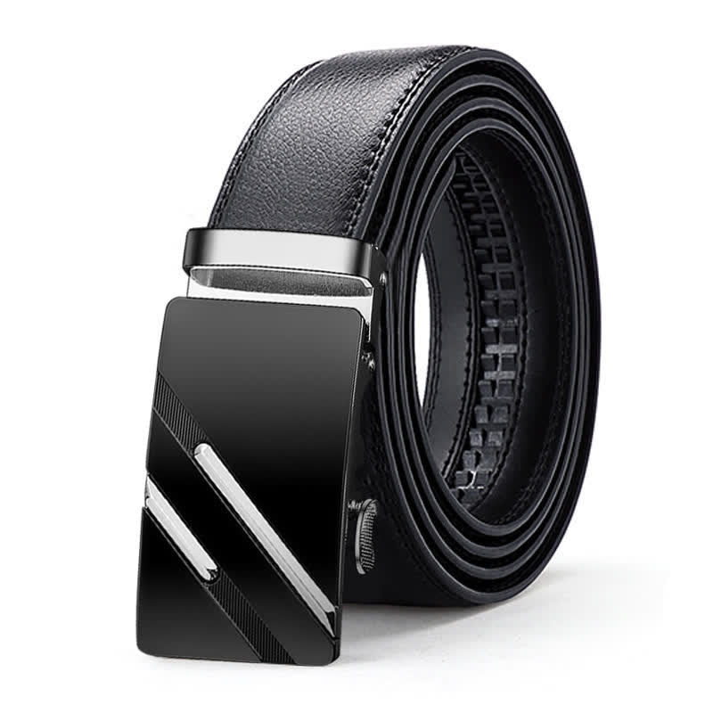 Ceinture en cuir à boucle automatique de luxe en relief pour homme