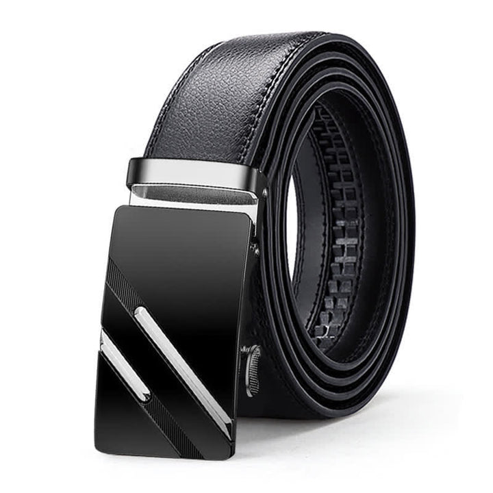 Ceinture en cuir à boucle automatique de luxe en relief pour homme