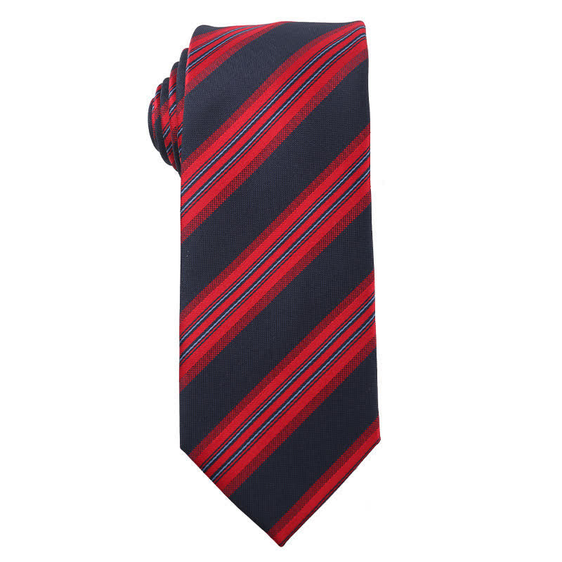 Cravate rayée pour homme de la série énergétique rouge et noire 