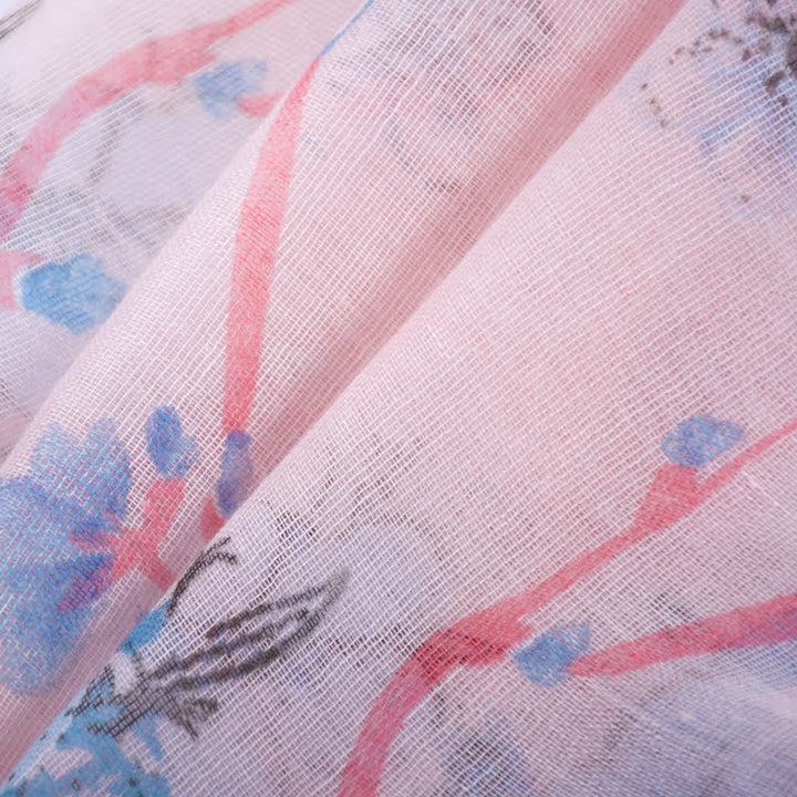 Écharpe longue enveloppante à imprimé floral vibrant et élégant pour femme