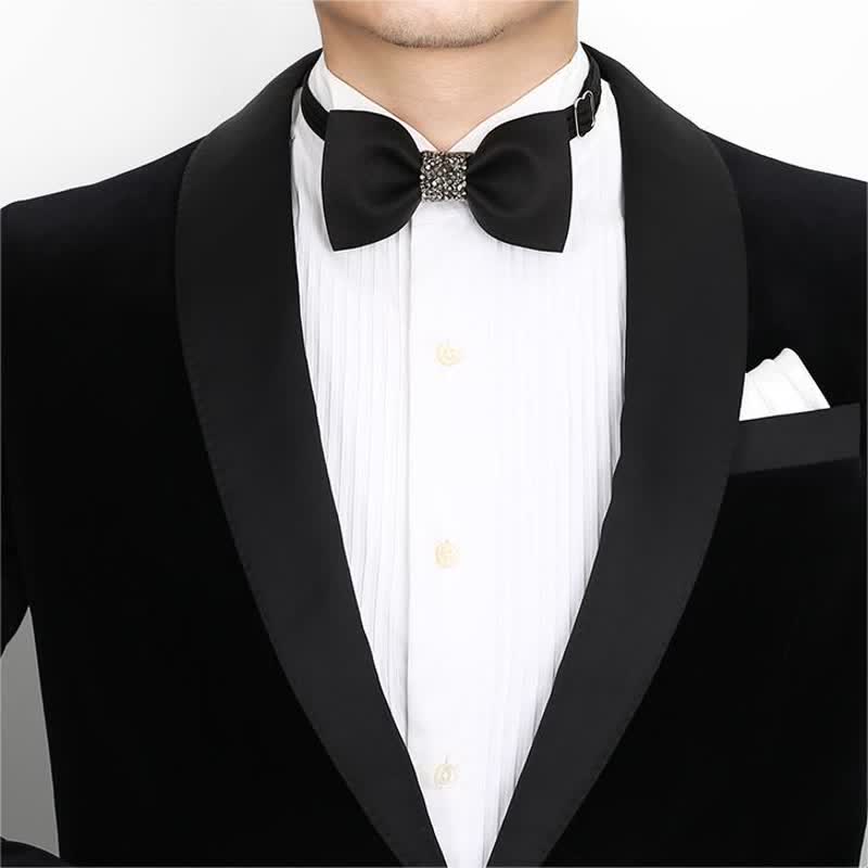 Nœud papillon central à paillettes pour homme
