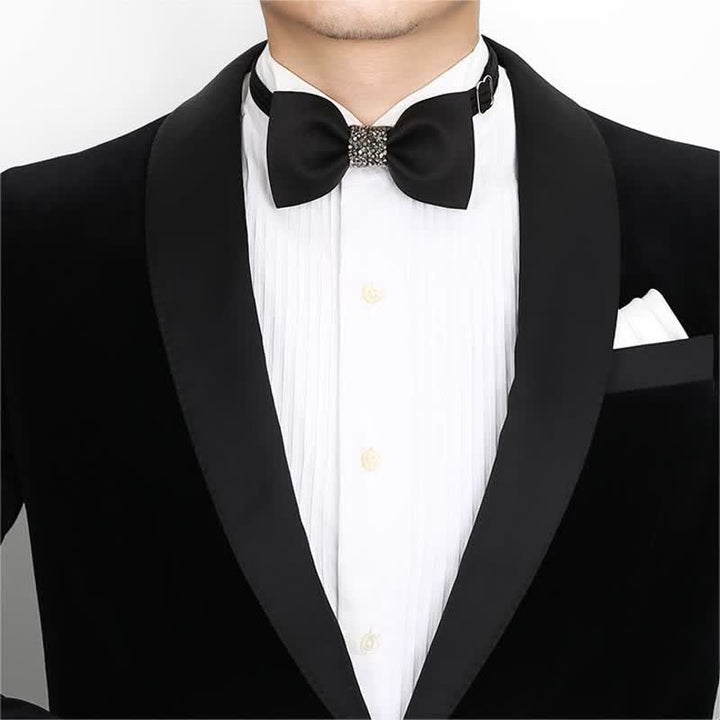 Nœud papillon central à paillettes pour homme