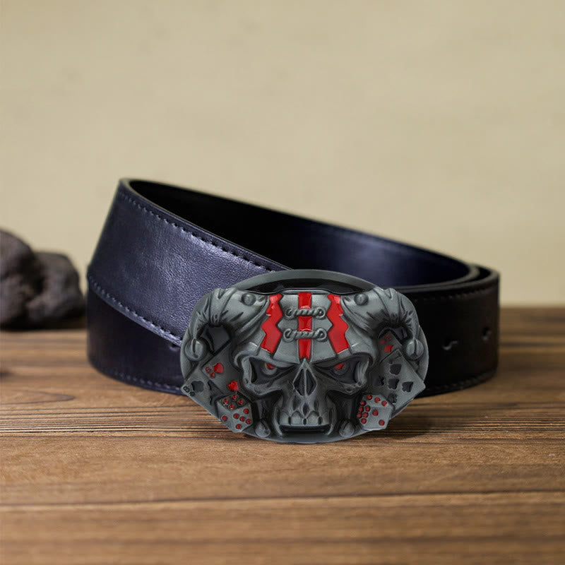 Ceinture en cuir à boucle Joker Skull Clown DIY pour homme