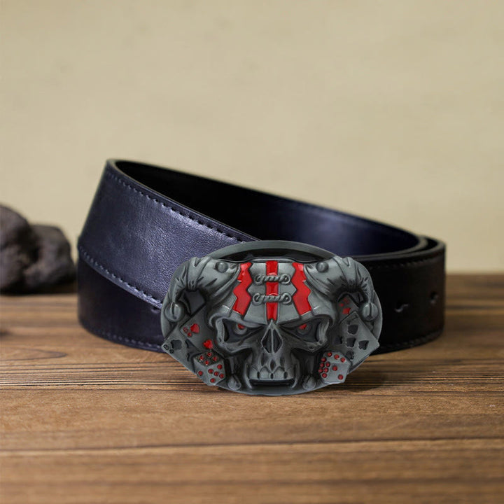 Ceinture en cuir à boucle Joker Skull Clown DIY pour homme