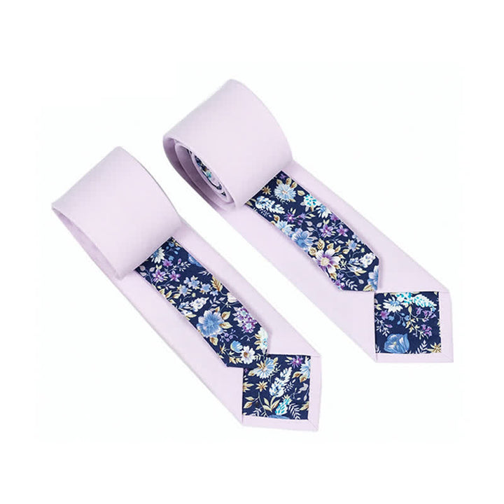 Cravate patchwork florale à carreaux pour homme - Blush lavande - image 7