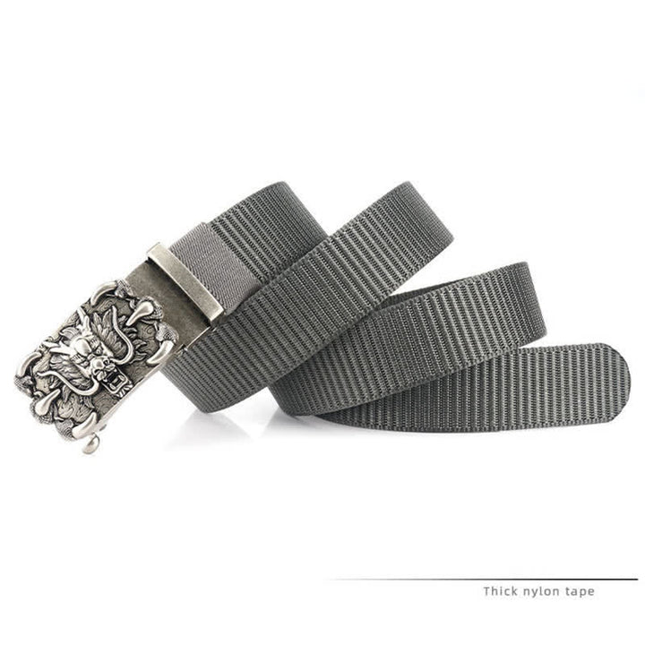 Ceinture décontractée en nylon à motif dragon pour homme